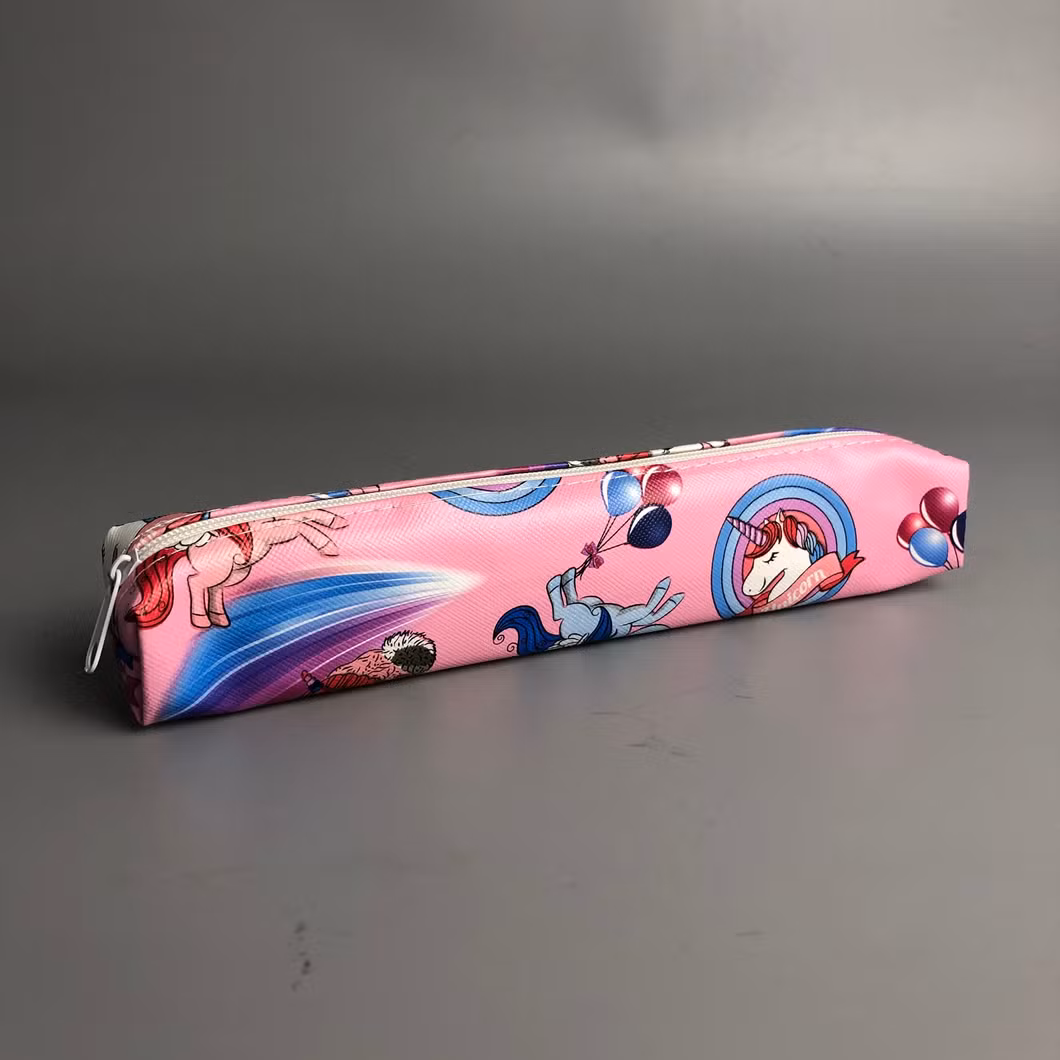 Cute Unicorn Pattern Leather Pencil Case for Students