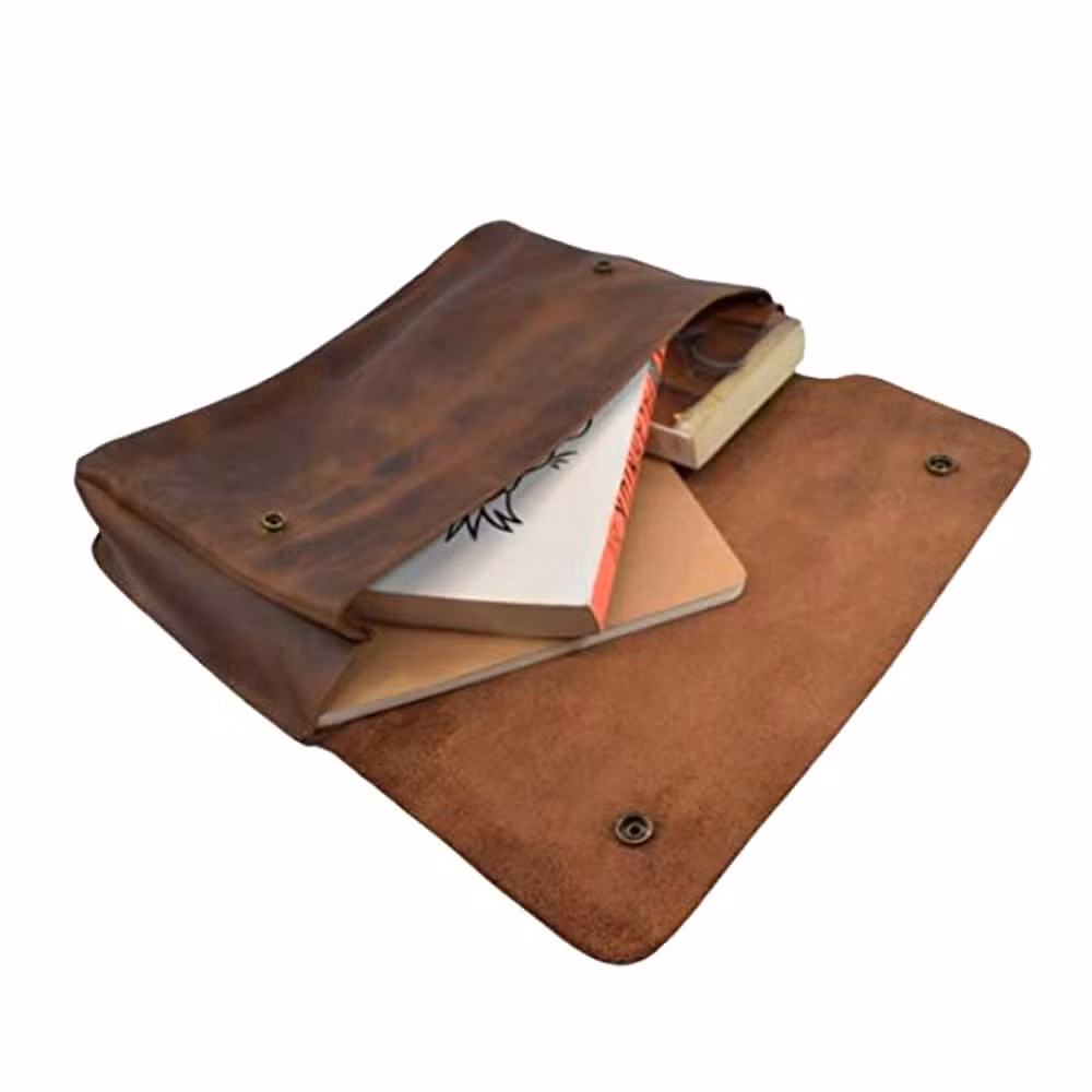 Vintage Genuine Leather Folder File Case