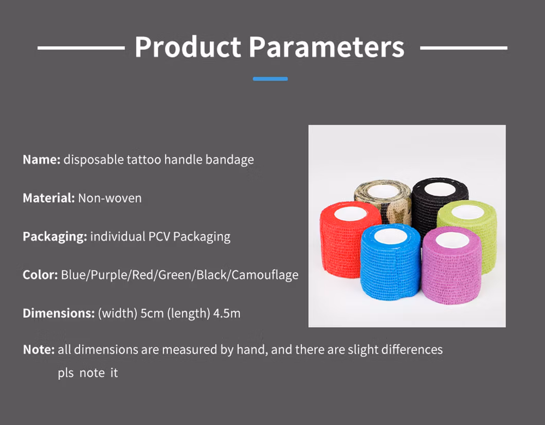 Multicolored Strong Elastic Non Woven Cohesive Bandage Tape