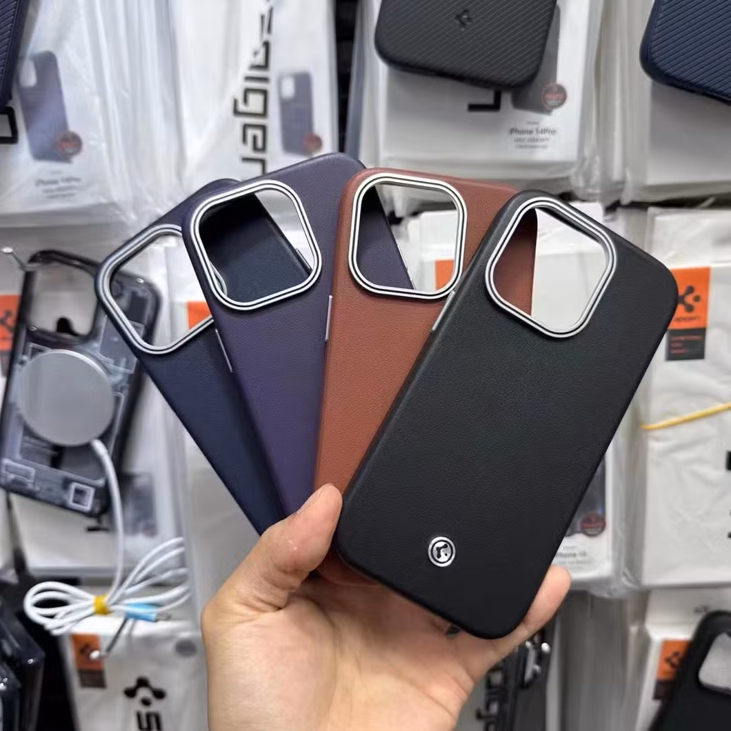 High Quality Mobile Phone Protective Case Spigen Enzo Business Style Leather Case Magnetic Suction