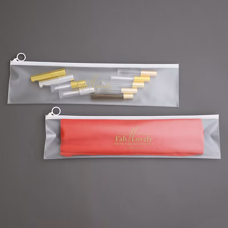 Waterproof PVC Frosted Zipper Bag Logo Customization Pencil Case Travel Cosmetic Bag