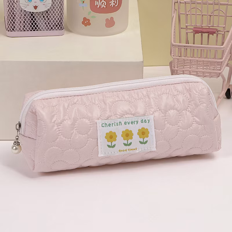 2023 New Ins Style Soft Flower Cute Stationery Bag Pencil Bag