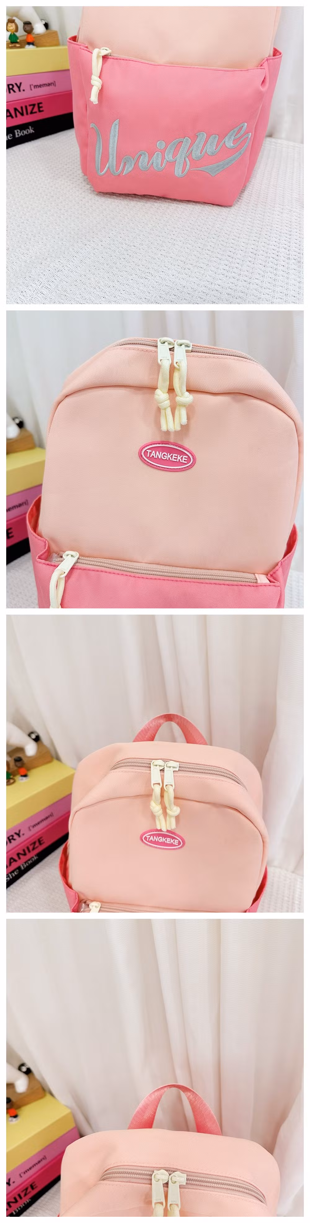 Retail and Wholesale 6 Colors Children&prime;s School Bag with Embroidery