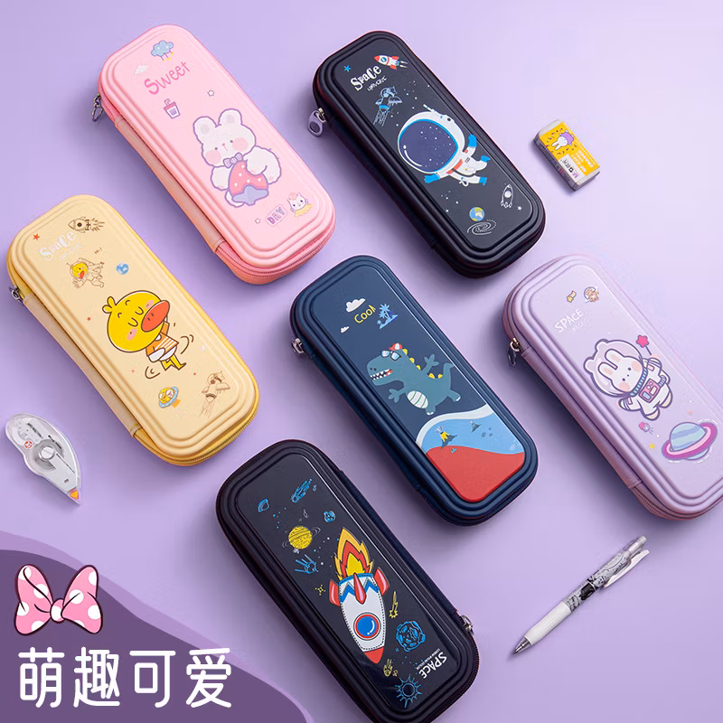 Custom Promotional EVA Zipper Fashion Triangle Pencil Bag Pencil Case for School &amp; Office