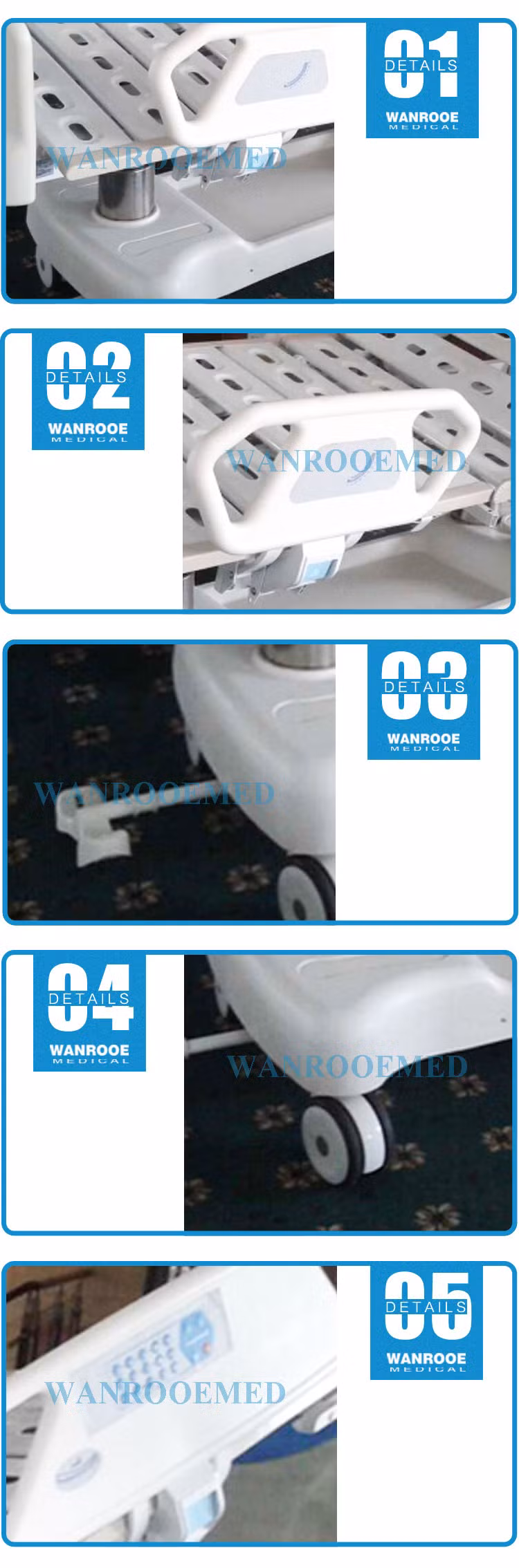 Bic601 Medical Furniture Multi-Function ICU Electric Adjustable Hospital Bed with Weighing Scale
