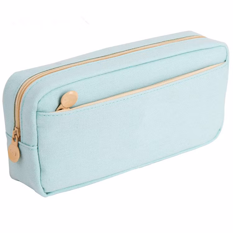Large Capacity Girls Teen Pen Bag Cute Pink Canvas School Pencil Case