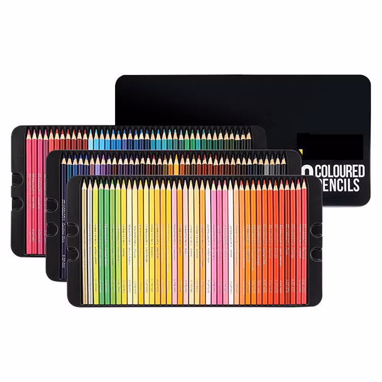 Manufacturer Cheap Stationery Lapices De Colores Bulk Wooden Standard 2b Hb 120 PCS Round Colored Pencils for School