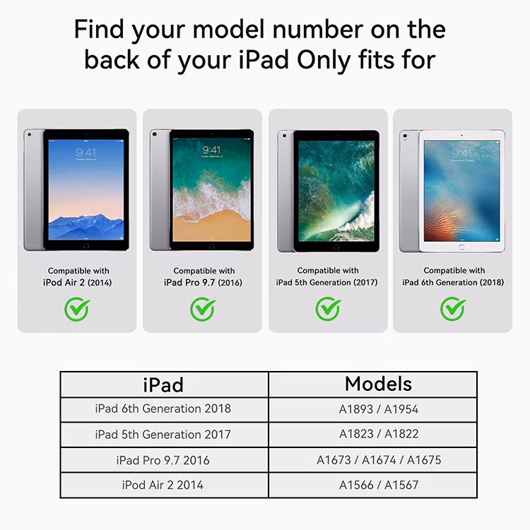for iPad Air 2/PRO 9.7 Inch Tablet Cover with Pencil Holder Shoulder Strap Rotating Case for iPad 6th/5th Generation