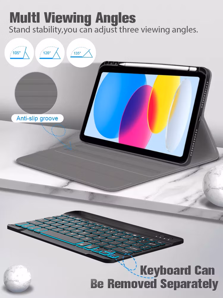Wireless Keyboard Case with Backlit for iPad 10th Gen 10.9inch 2022