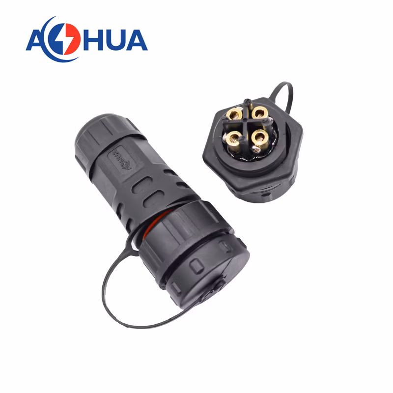 4pole Male PCB Panel Plug M25 Rear Mounting Screw Lock Wire Type IP67 Waterproof Connector