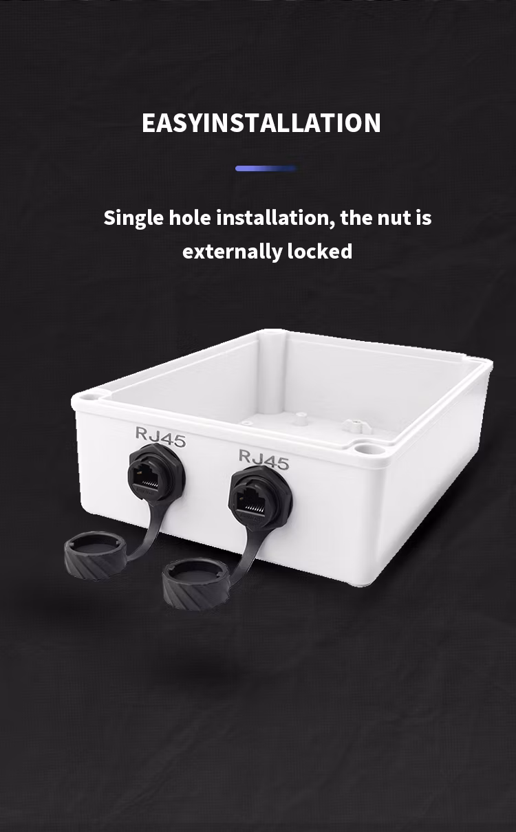 Lshitech Screw Connector with PCB Waterproof RJ45 Connector with Cover