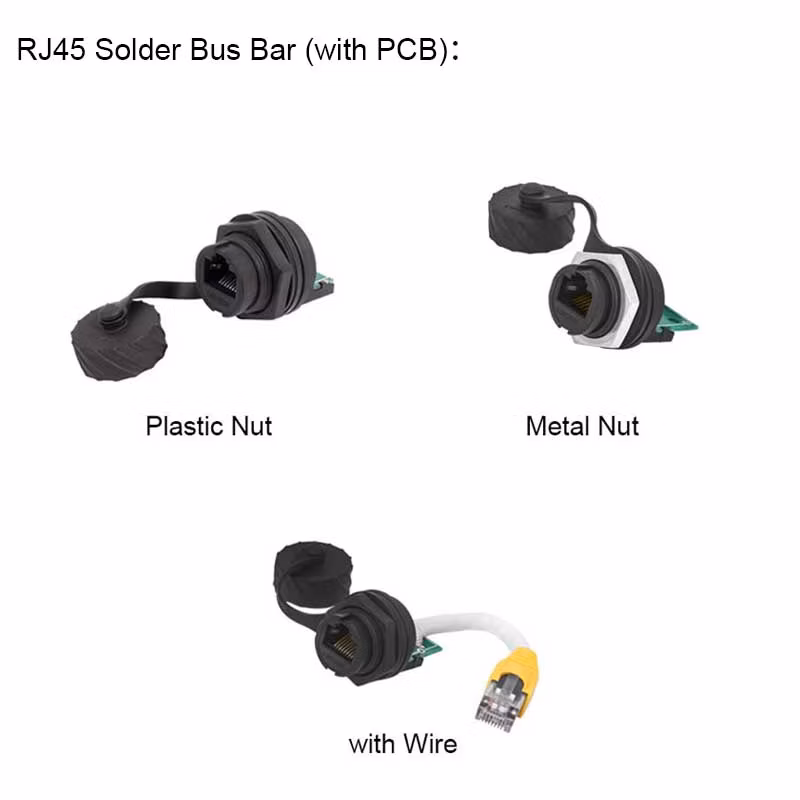 Lshitech Screw Connector with PCB Waterproof RJ45 Connector with Cover