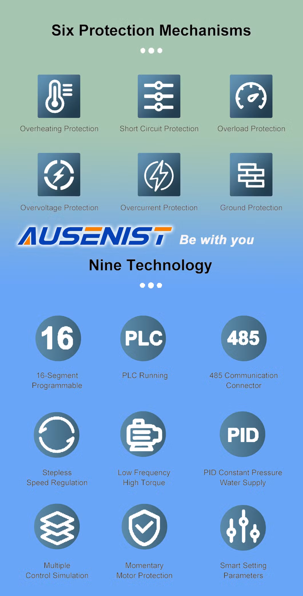 Ausenis Jt550 Series VFD Inverter for Refrigeration System Compressor Motor Control Low Speed AC Motor VFD