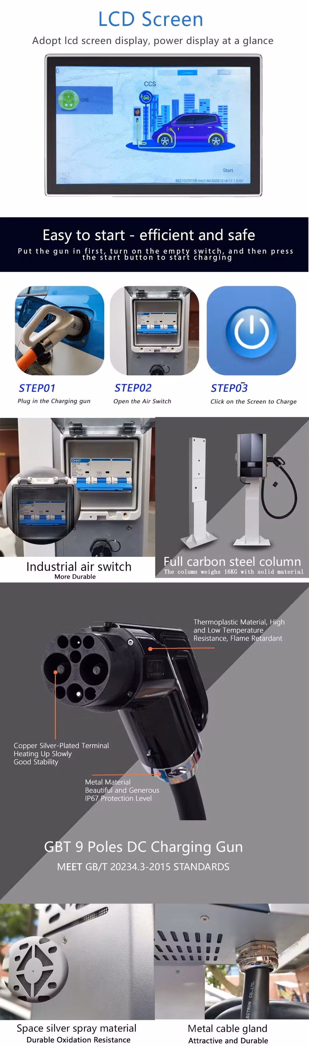 30kw/40kw New Energy Mobile Portable Fast DC Charger Electric Cars EV Car Charging Solar Chademo CCS Charger Stations