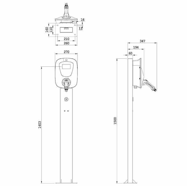 7kw AC EV Charger Charging Gun AC Charging for Home and Business with Ocpp1.6j