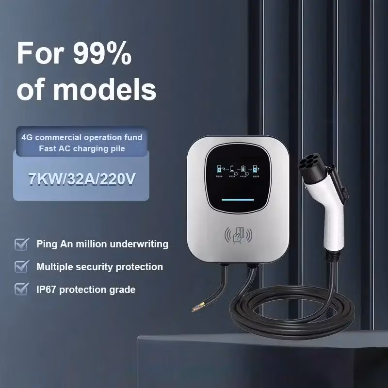 Level 2 Electric Vehicle Smart Charger - 16 AMP WiFi+4G/Ethernet, 5m Cable - CE&amp; RoHS Certified - Ocpp Enabled - Indoor/Outdoor