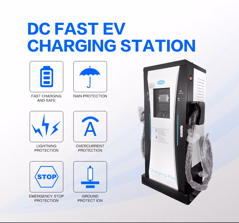 120kw DC Fast Charger 95% High Efficiency CCS2 Connector Floor Stand EV Charger Charging Station for Electric Cars