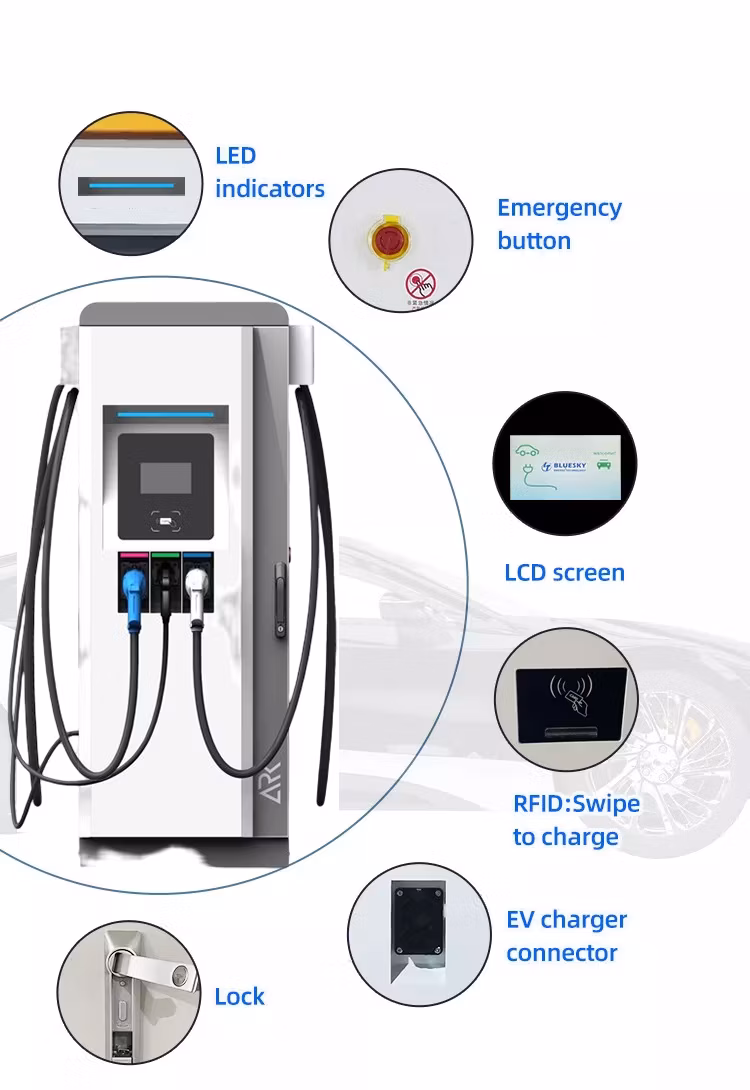 Super Fast IP55 Outdoor EV DC 150kw EV Charger CE Certified for Electric Fleet Fast Charging