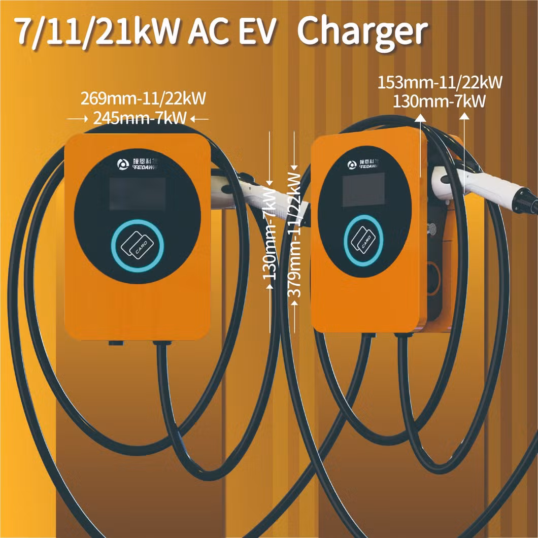 7kw 11kw 22kw 3 Phase AC Wall-Mounted AC EV Car Charger Station Electrical Vehicle Charger