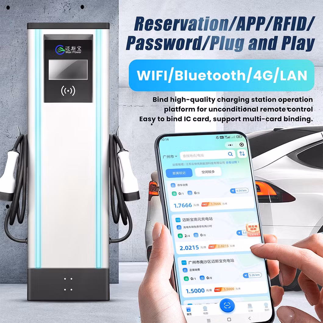 Factory Direct Sale Floor-Mounted Double Guns AC IP65 EV Charger for House Used CCS2 Charging Stations