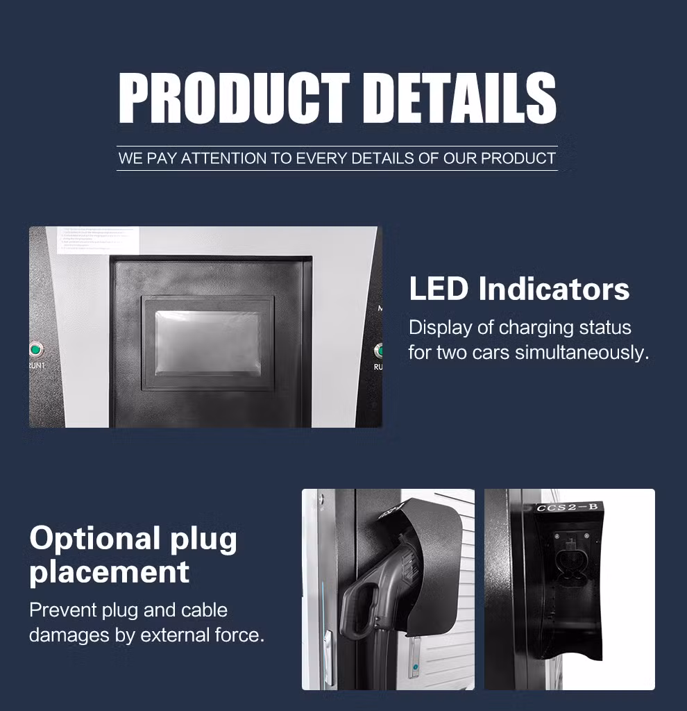 120kw DC Fast Charger 95% High Efficiency CCS2 Connector Floor Stand EV Charger Charging Station for Electric Cars