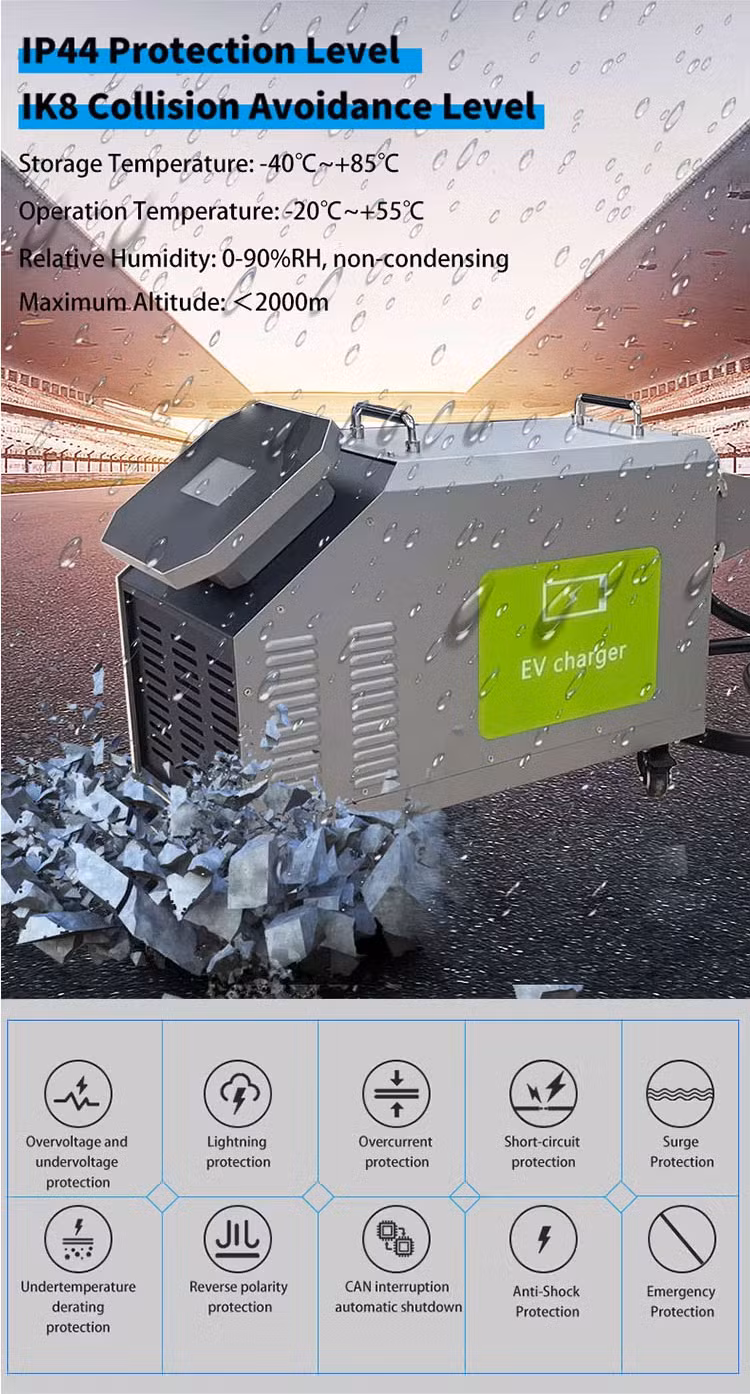 Hici 3 in 1 7kw 15kw 20kw 30kw 40kw EV Charger Portable EV Charger Movable EV Charging Station
