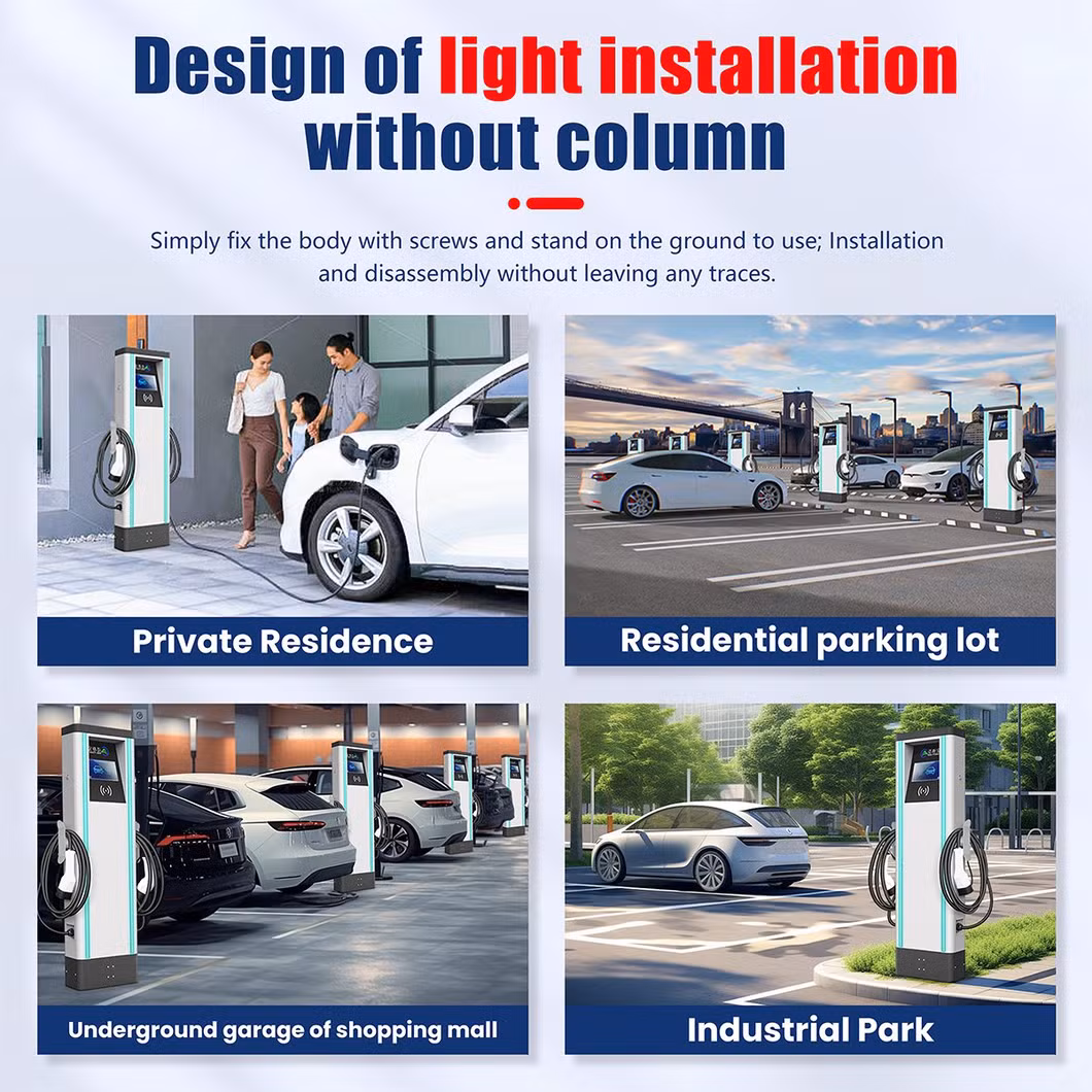 Factory Direct Sale Floor-Mounted Double Guns AC IP65 EV Charger for House Used CCS2 Charging Stations