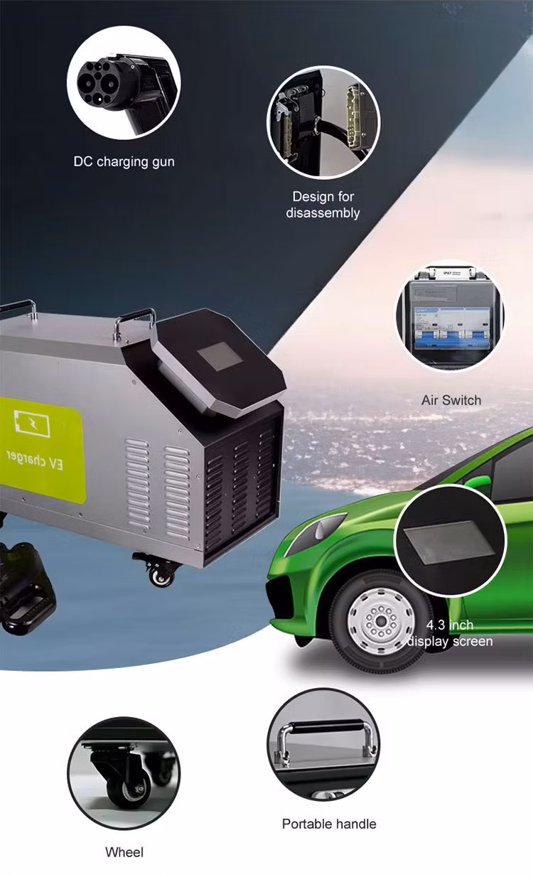 Hici 3 in 1 7kw 15kw 20kw 30kw 40kw EV Charger Portable EV Charger Movable EV Charging Station