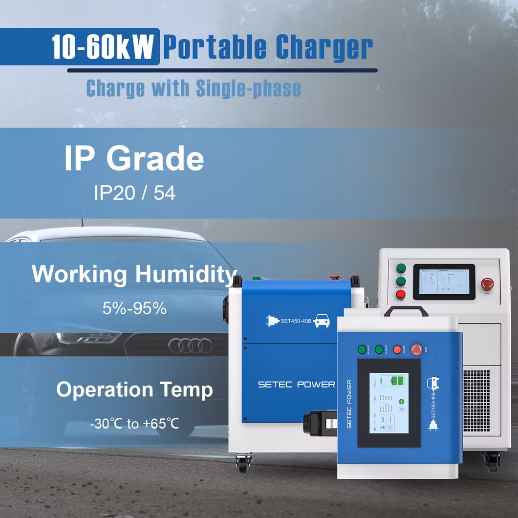 SETEC POWER Self-developed Modules Portable EV Fast Charging Station 10kW 20kW 30kW 60kw Mobile Electric Car Charger