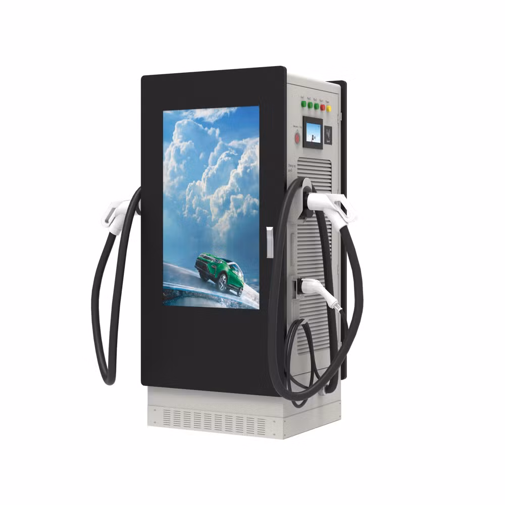DC EV Charging Station Outdoor Digital Signage EV Charger 120kw 160kw Commercial Electric Car with 43 Inches Advertisement Display