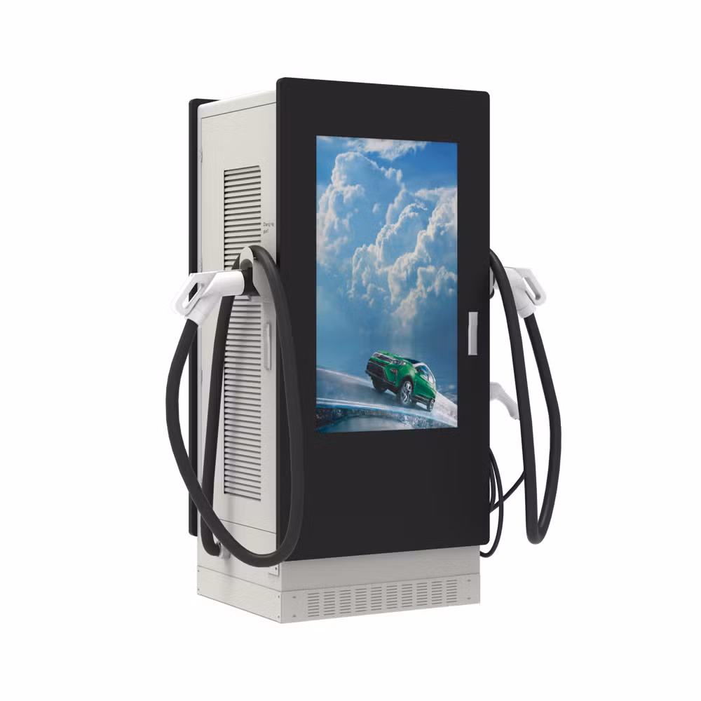 DC EV Charging Station Outdoor Digital Signage EV Charger 120kw 160kw Commercial Electric Car with 43 Inches Advertisement Display