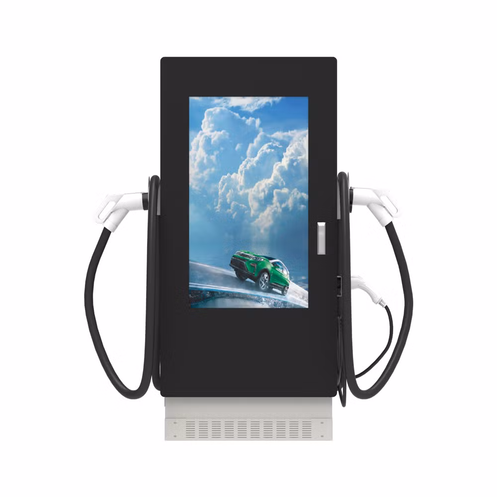 DC EV Charging Station Outdoor Digital Signage EV Charger 120kw 160kw Commercial Electric Car with 43 Inches Advertisement Display
