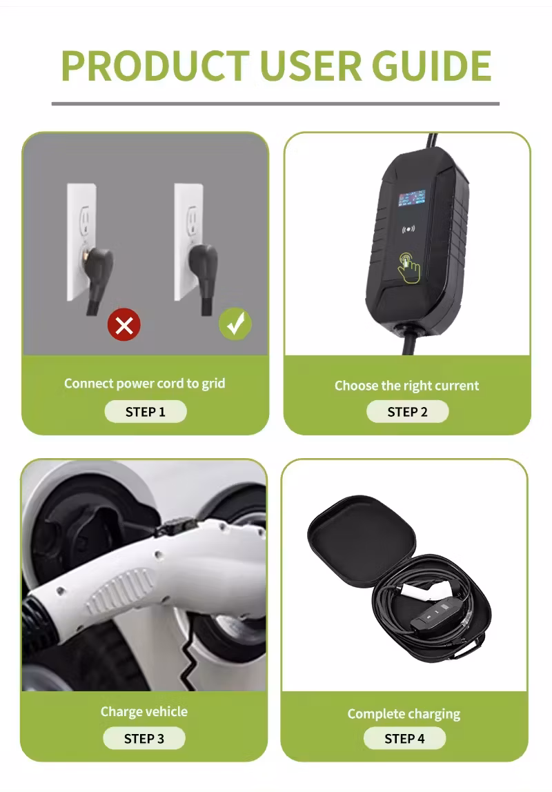 EU Standard 16A 32A Home AC EV Charging Station 3.5kw 7kw Electric Vehicle Car Charger Fast Portable EV Charger