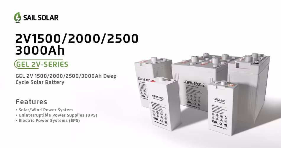 Customizable Deep Cycle Gel Battery 2V1500ah 2000ah 2500ah 3000ah Emergency Backup Power