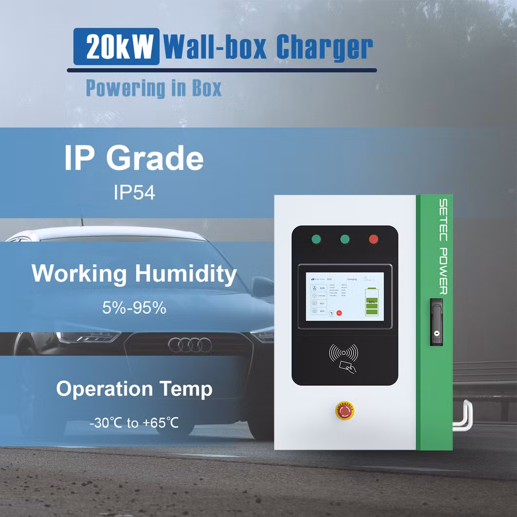 SETEC POWER CCS CHAdeMO NACS Smart 20kW DC PowerBox Wall-Box Electric Car Charger Wallbox Electric Vehicle Charging Station