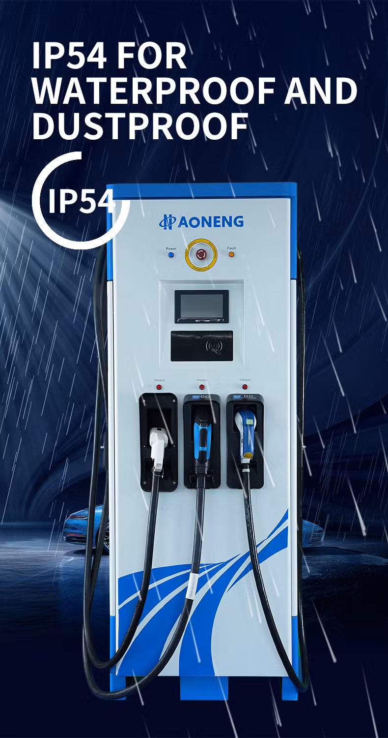 Commercial Ultra Fast Multiple DC Electric Vehicle Car Battery EV Charger Charging Station 120kw CCS2 GB/T Chademo Type2 Occp Rapid Charging Point Triple Gun