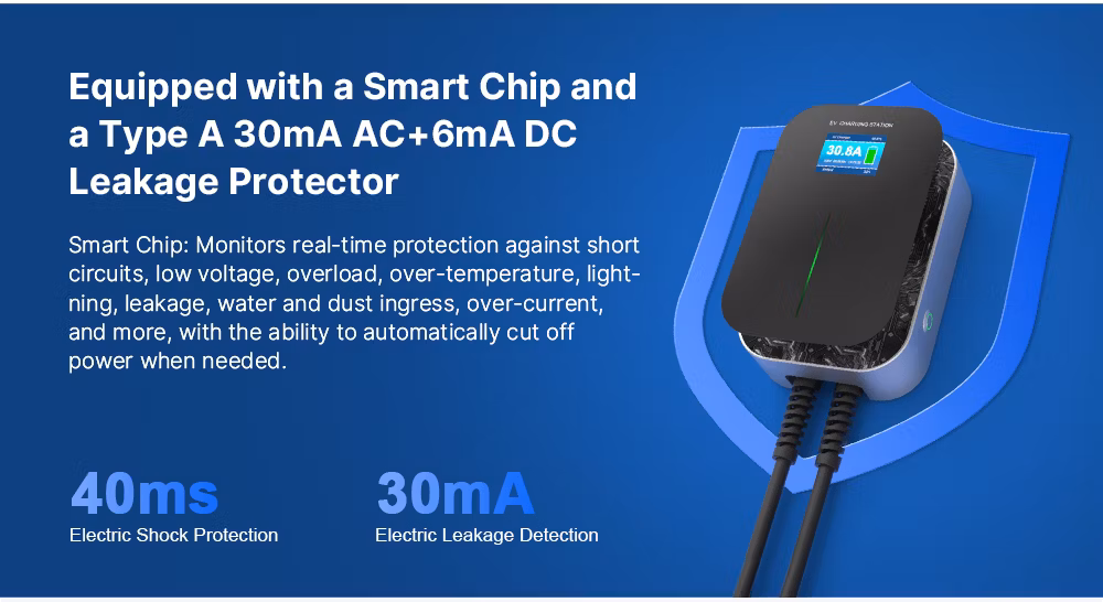 Factory Ocpp 1.6j Wallbox RFID Card 22kw EV Wall Charger Electric Car Charging Station