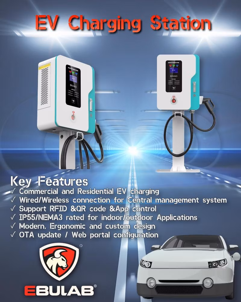 Commercial Portable 32A 7kw Evse Electric Car Vehicle AC EV Charger Power Station Fast Wall-Mounted Charging Station