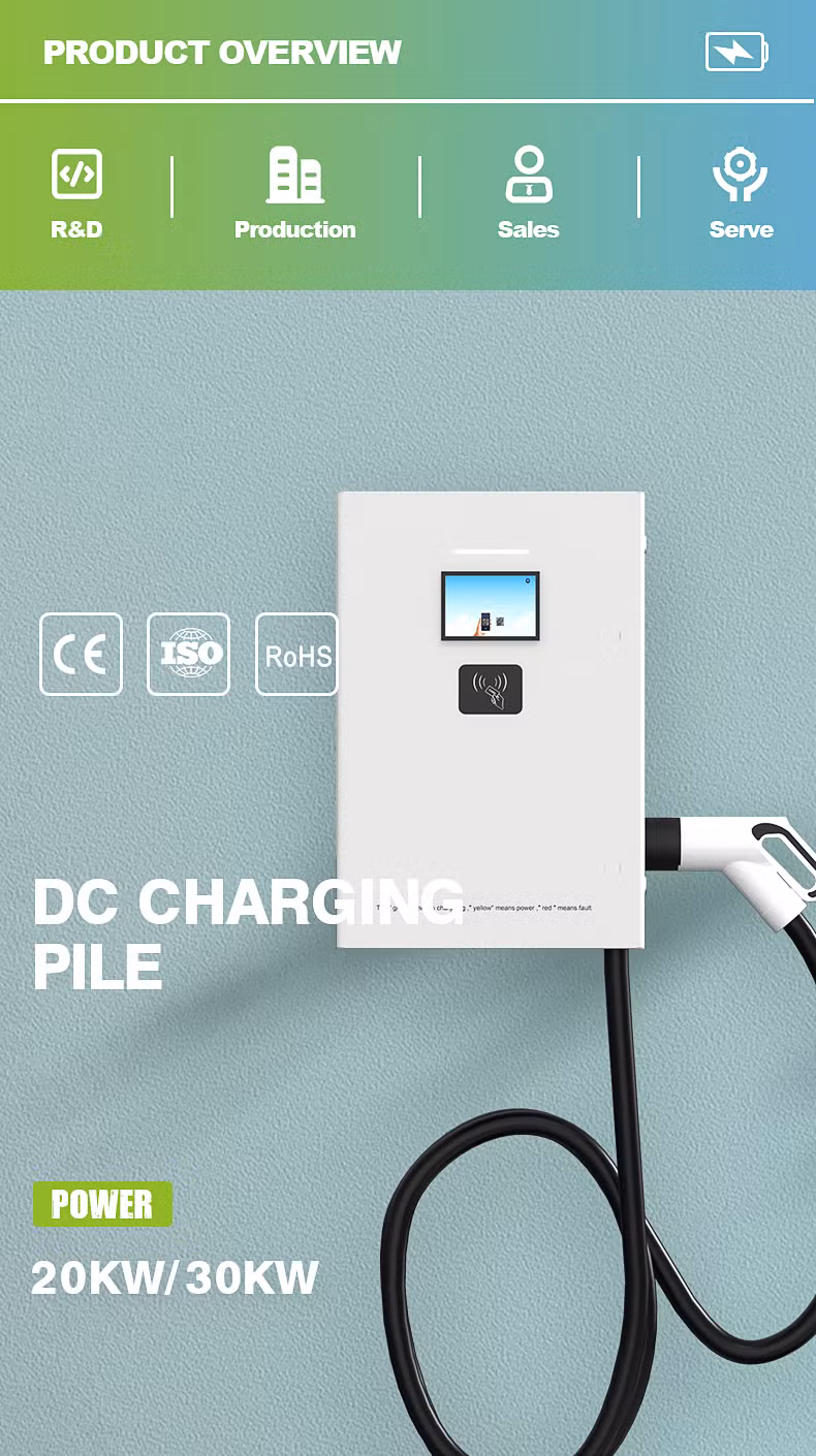 CCS1 CCS2 20kw Wall Mounted DC Fast EV Charger 30kw 40kw Ocpp1.6 TUV ETL CE RoHS E-Mobility Car Charging Station Residential