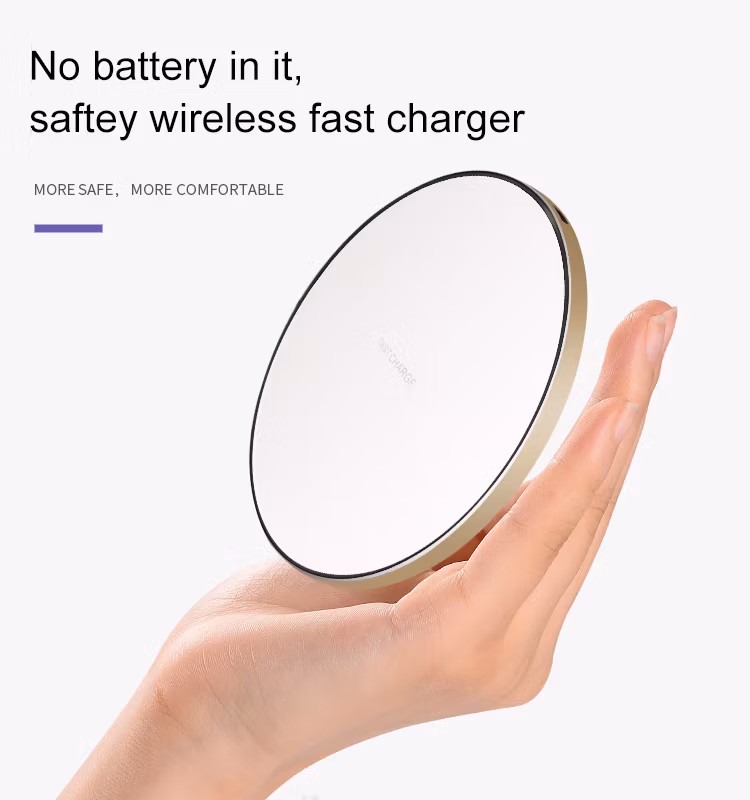 Custom Logo Promotional Gifts Universal 15W Wireless Charging Pad Fast Charger Portable Round Aluminium Alloy 10W LED Light Wireless Chargers