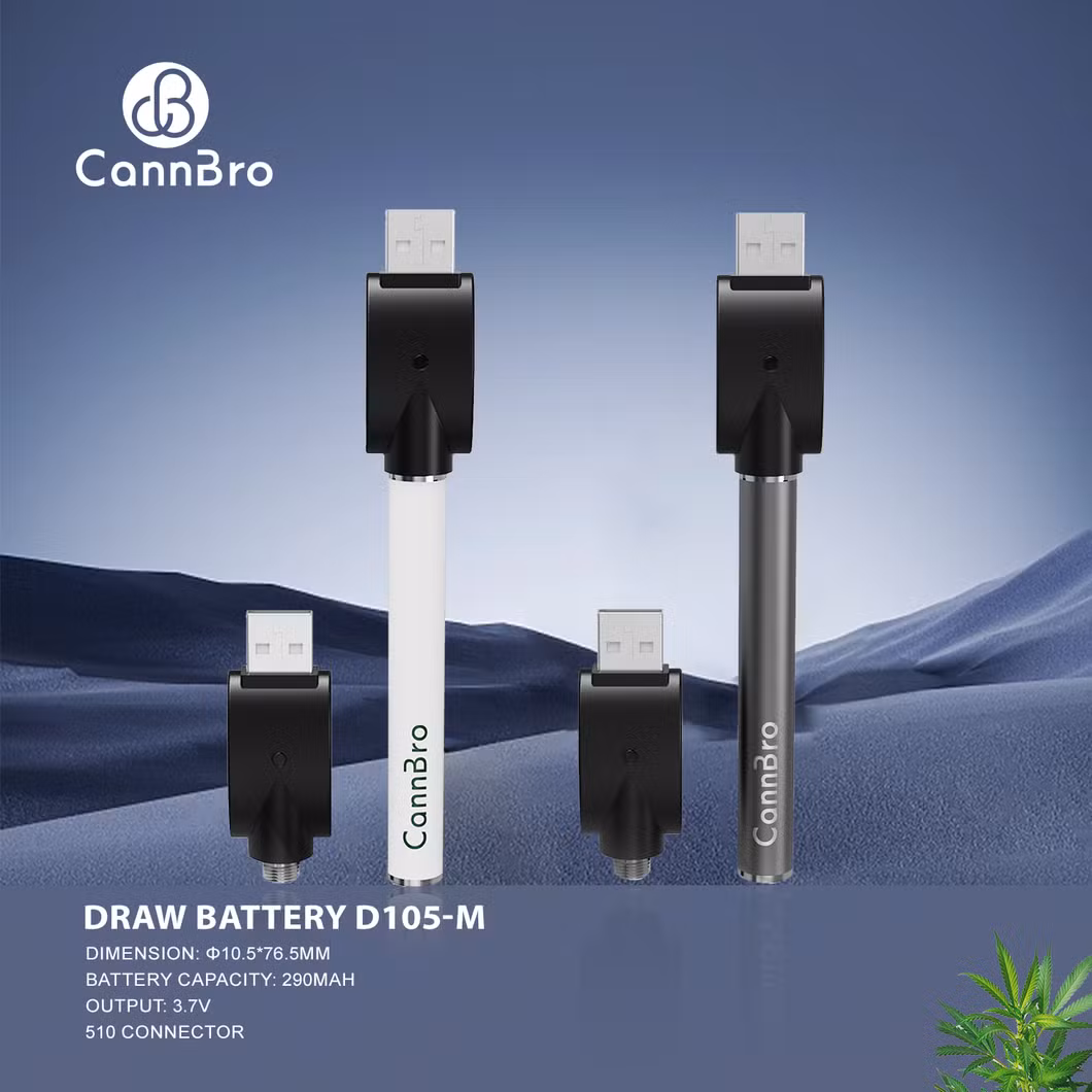 Cannbro Fast OEM ODM Bespoke 510 Thread &phi; 10.5mm USB Charging Vape Battery