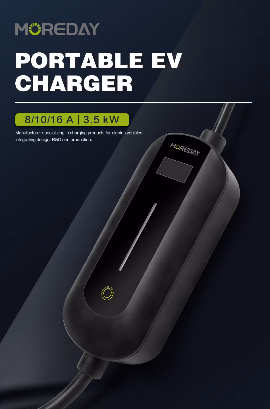 Level 2 EV Charger NEMA 14-30 - 240V 16 AMP with 25 FT Extension Cord - Portable Electric Vehicle Charger Compatible with J1772 Evs