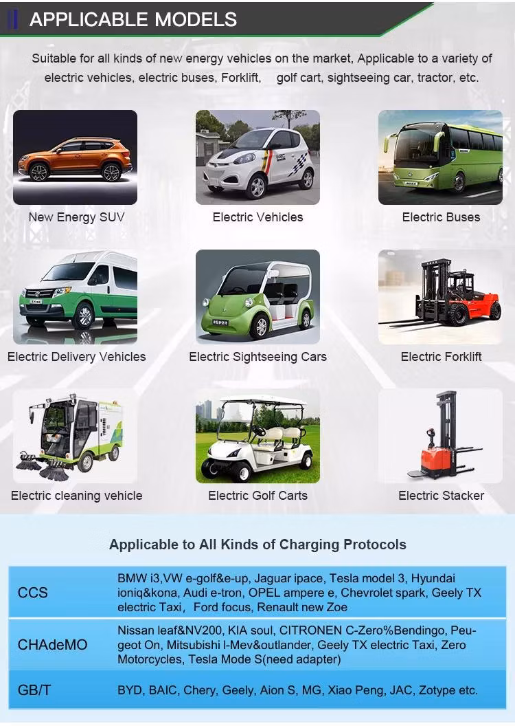 60kw Movable EV Charger with Chademo for E-Vehicle