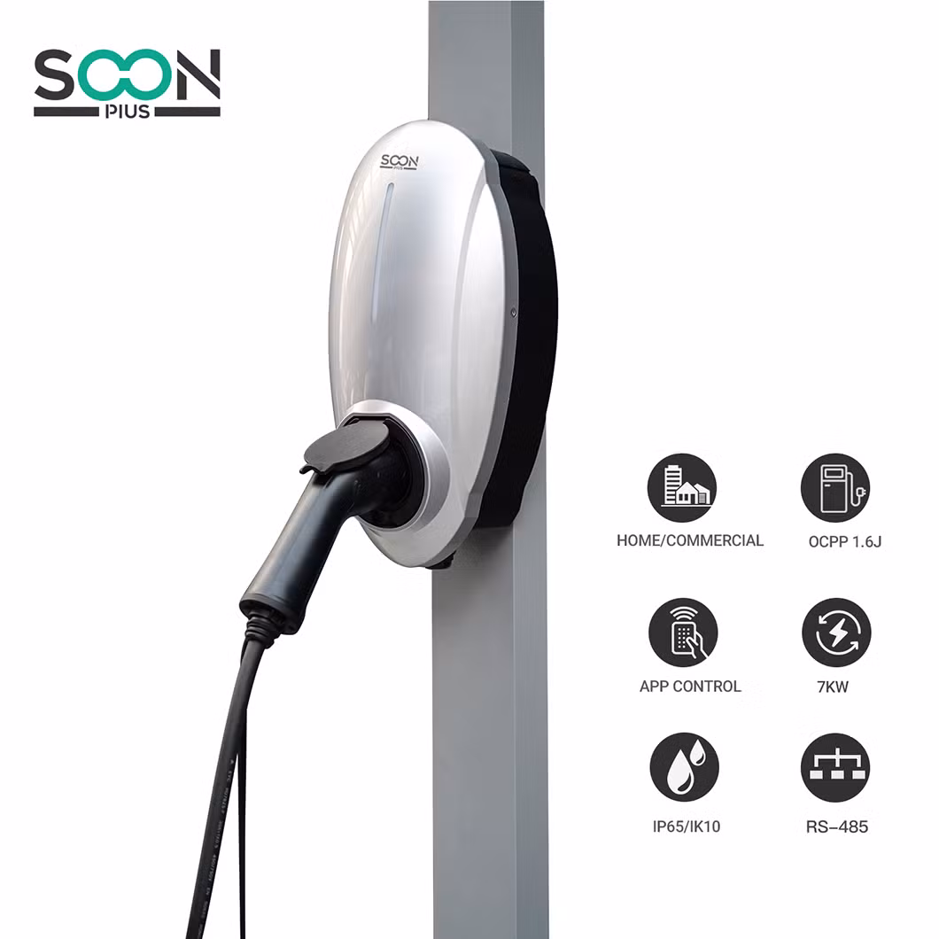 Ocpp Solar Power Type B Single Phse 11kw 32A Wall Mounted Smart Home AC Type 2 Fast EV Charger for Electric Car