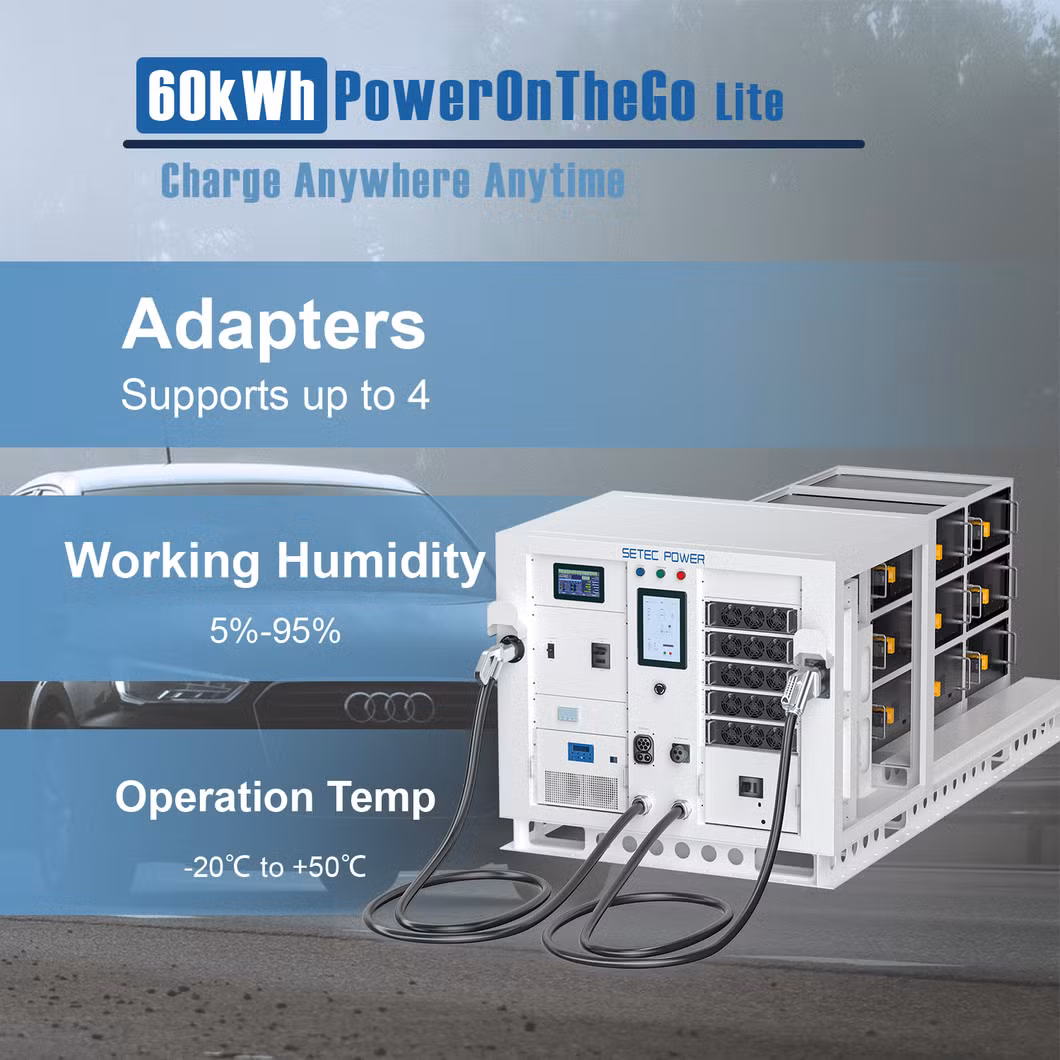 Mobile 60kwh EV Charging Solution Battery Energy Storage System for Emergency Power