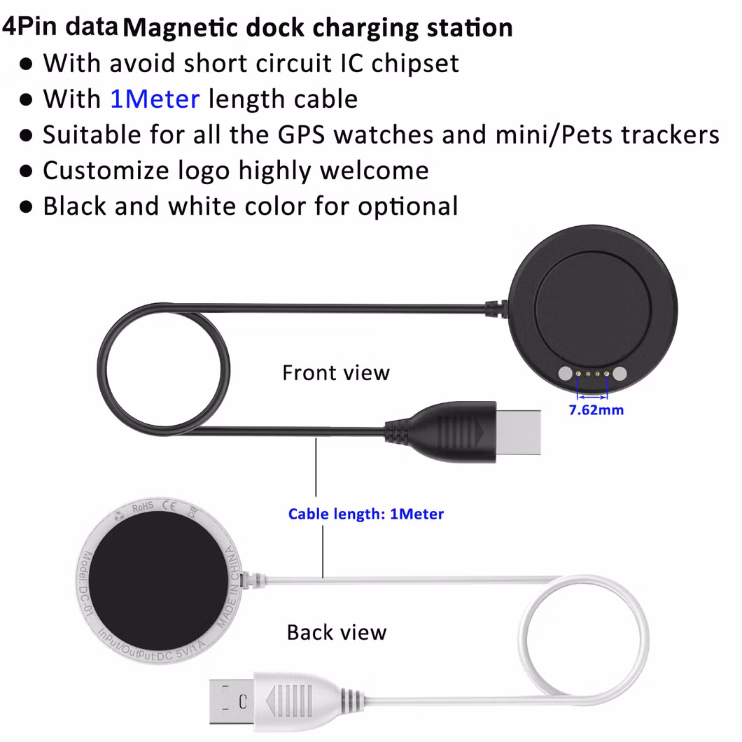 The latest China manufacturer 4G portable magnetic Kids Senior mini pets GPS Tracker Wireless dock charging station DC01