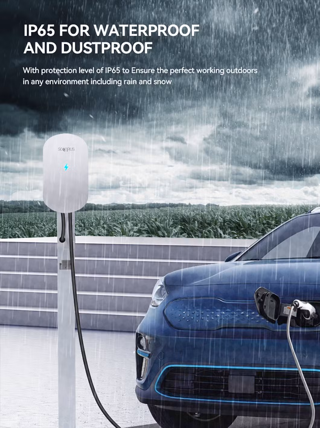 Fast EV Charger Wall Mounted Installation EV Charger 11kw EU Us Standard EV Charging Wallbox