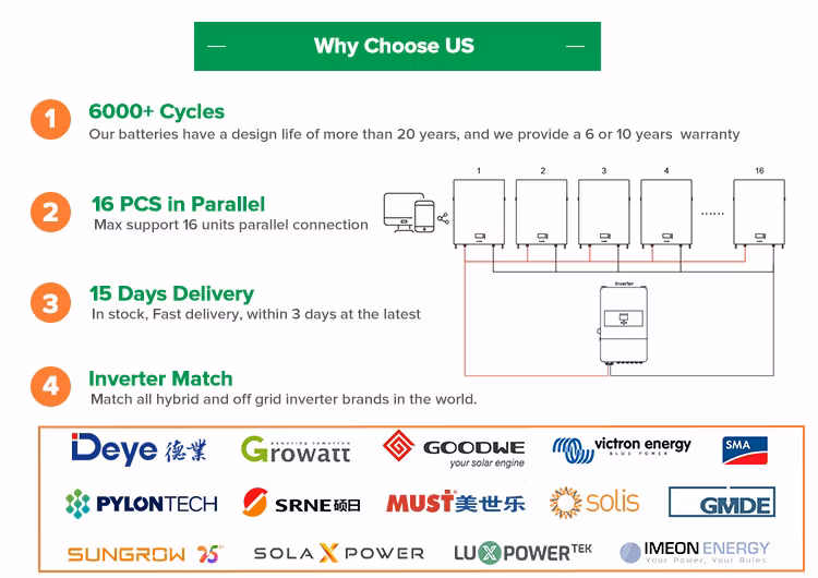 High Quality Lithium 51.2V Storage 100ah 200ah Solar Rack LiFePO4 Battery Pack