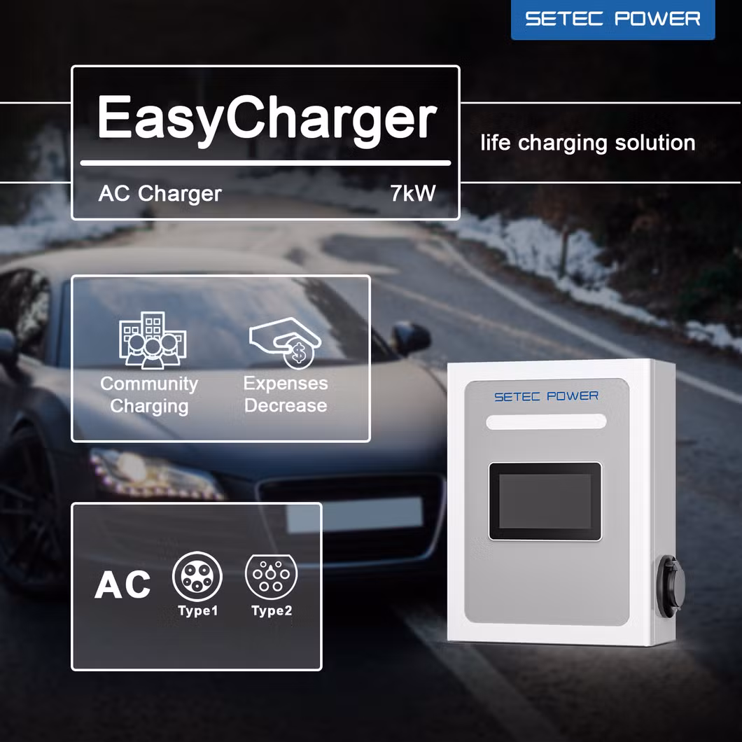 SETEC POWER Type1 Type2 Wallbox Home 7kW EV Charger EasyCharger AC Wall-box Electric Car Charging Station