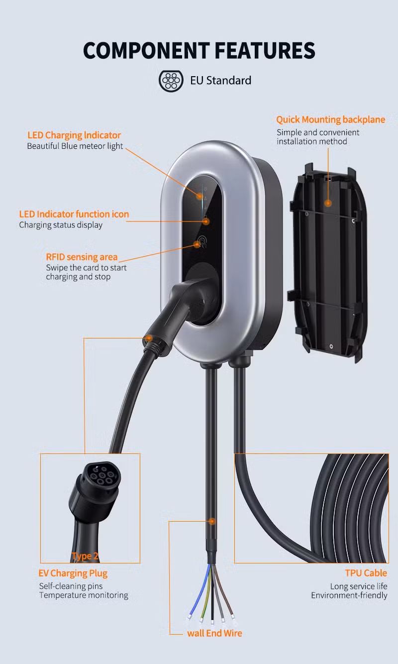 Wall Mount EV Charger Wallbox 7kw EV Charging Pile